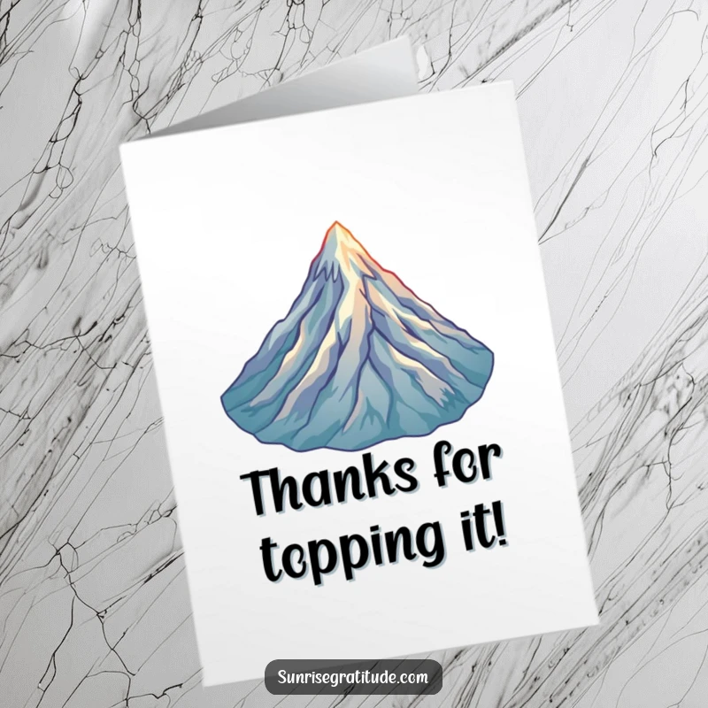 Radiant Free Printable Thank You Card: Mountain Peak Sunrise Light, Expressing Thanks, Inspirational Nature, DIY Gift