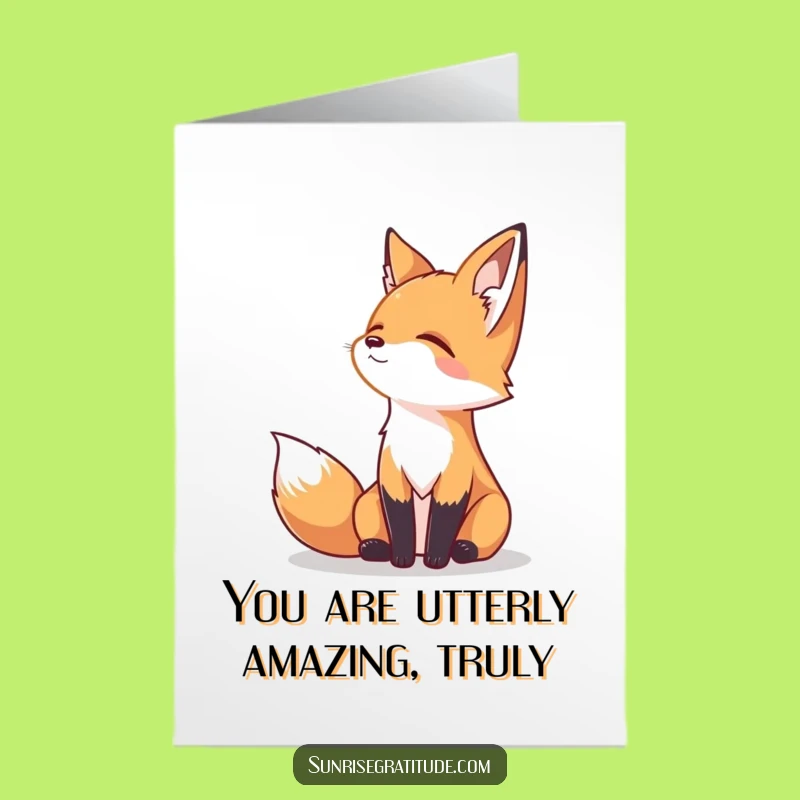 Free Printable Thank You Card: Serene Fox Expressing Gratitude - Funny Downloadable Gift