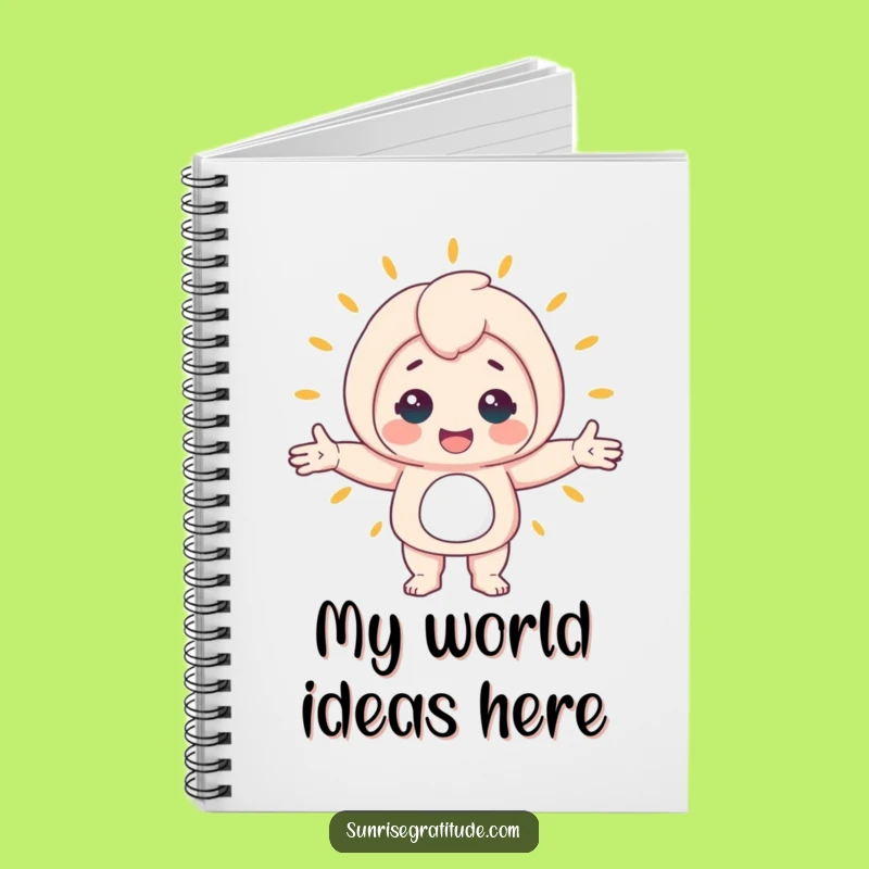 Funny Awakening World Notebook: Cheerful Character Jotting Down Ideas, Ideal Funny Gift for Writers