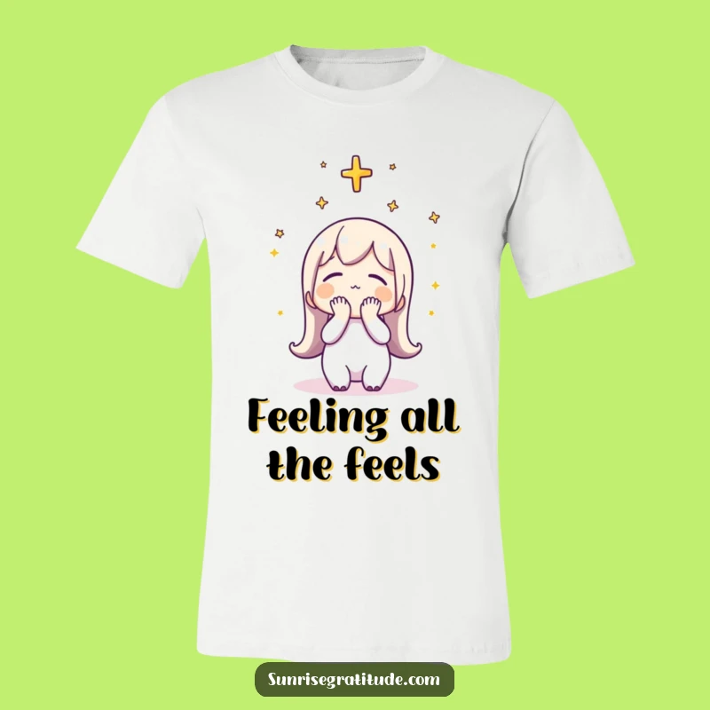 Funny Thankful Dawn T-Shirt: Grateful Character Celebrating New Beginnings