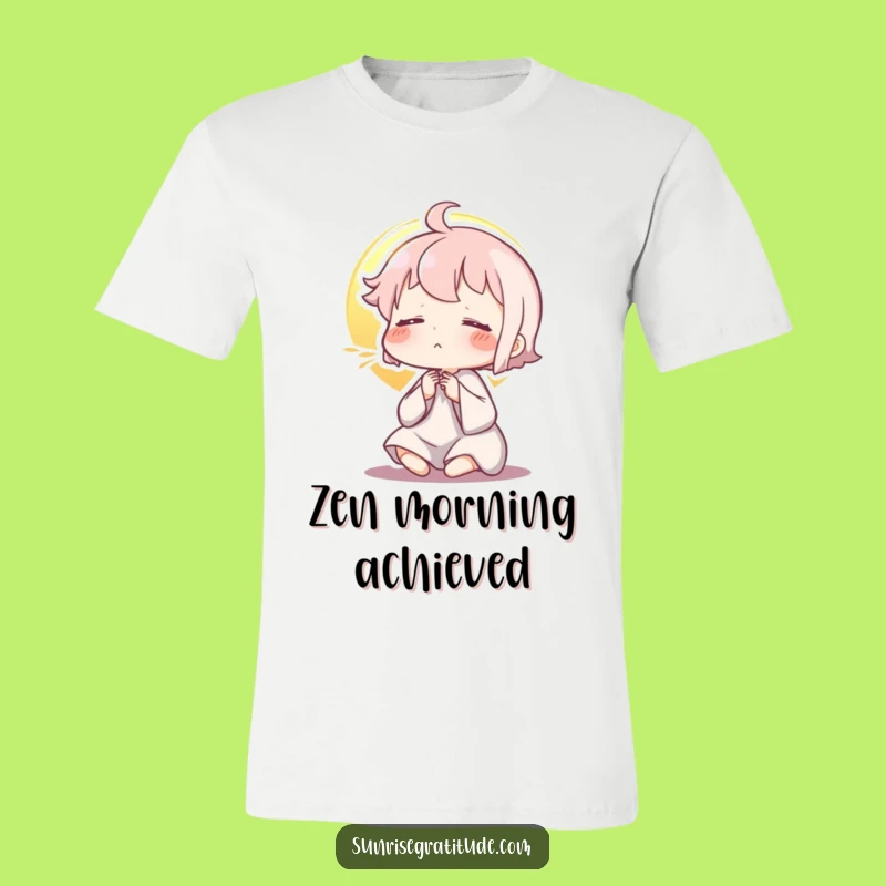 Funny Peaceful Sunrise Exhale T-Shirt: Zen Character Relaxing Morning, Great Funny Gift