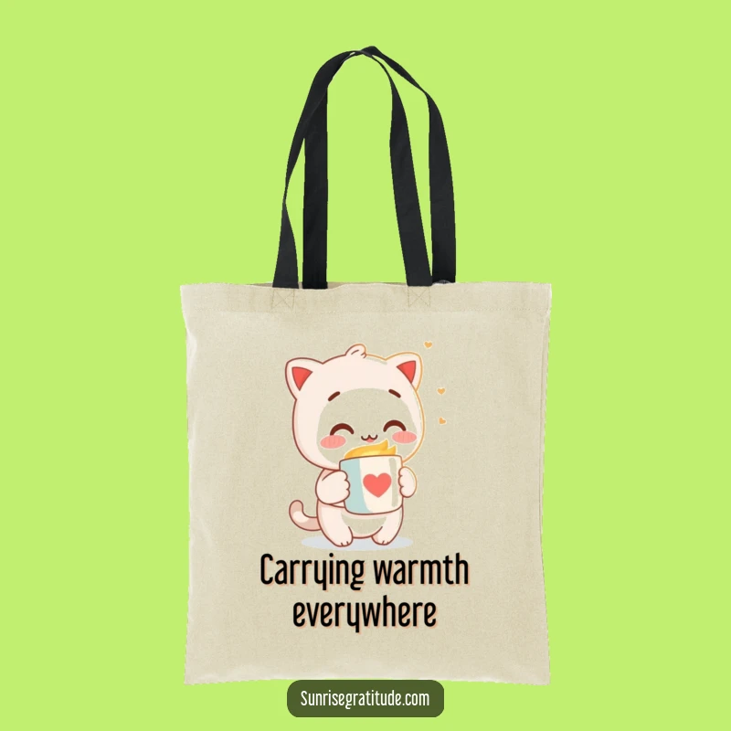 Funny Morning Character Tote Bag - Carry Warmth Funny Gift