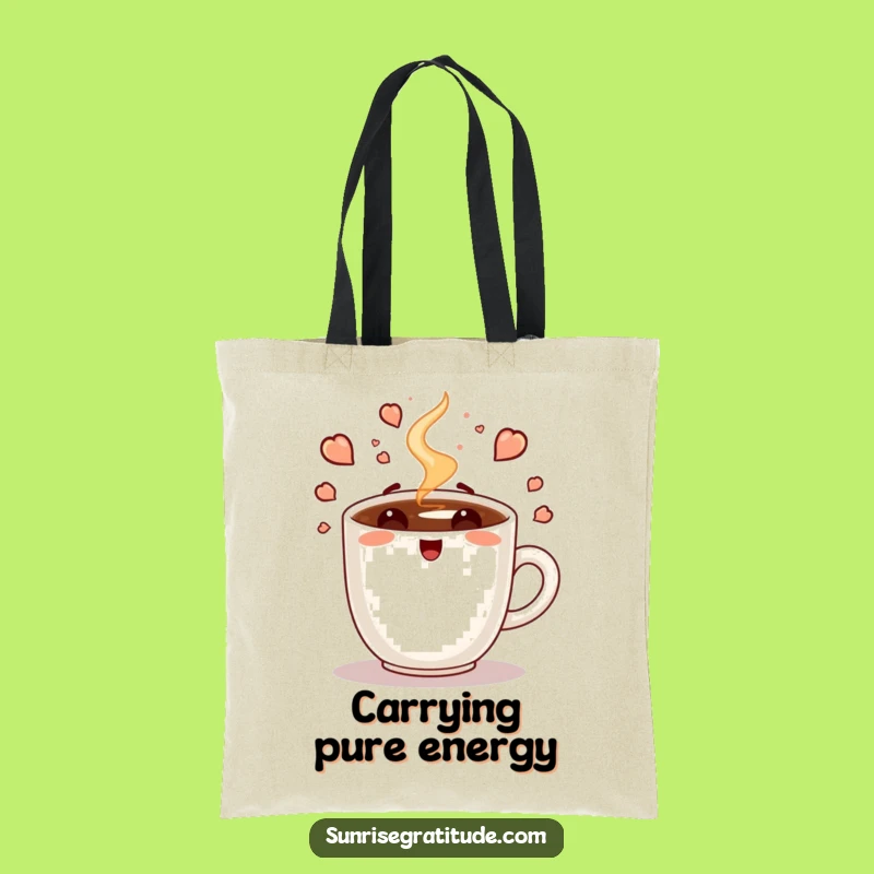 Funny Enthusiastic Coffee Tote Bag: Carry Your Energy Everywhere You Go!