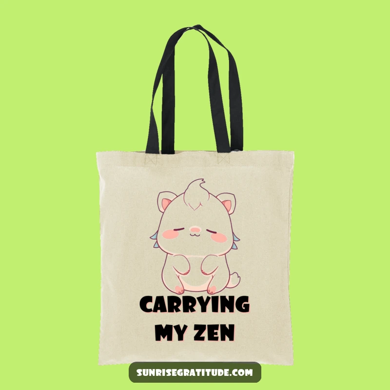 Funny Peaceful Creature Tote Bag: Carry Calmness and Gentle Smiles