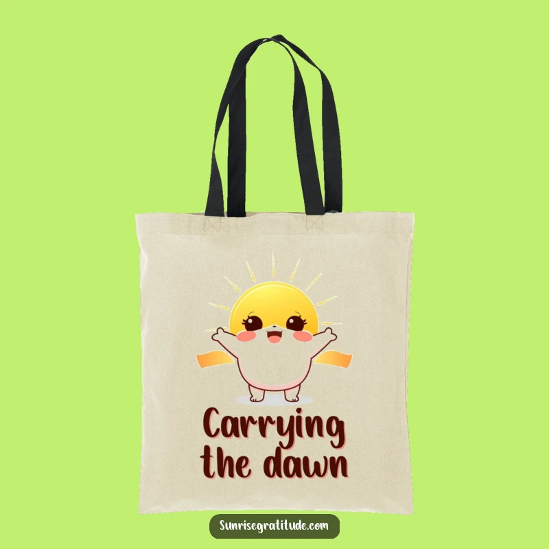 Funny Sunrise Greeting Tote Bag: Cheerful Carryall, Practical Funny Gift!