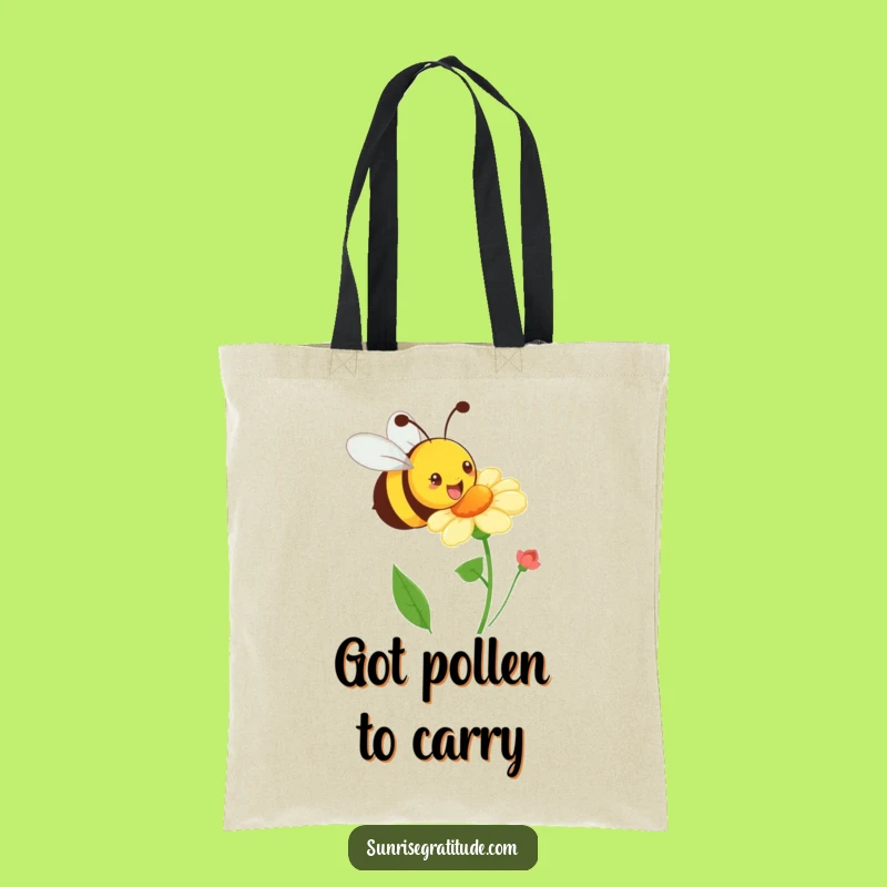 Funny Playful Bee Tote Bag: Carry Happy Buzz, Chic Humorous Gift for Busy Bees